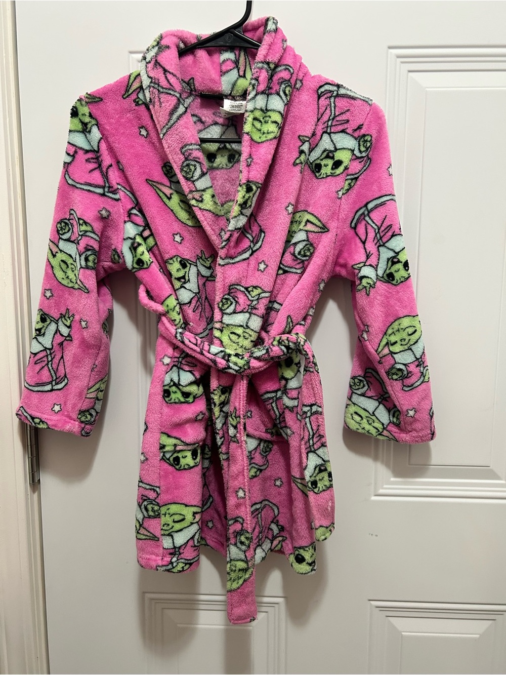 Star Wars Pink Grogu Fleece Bathrobe for Kids
